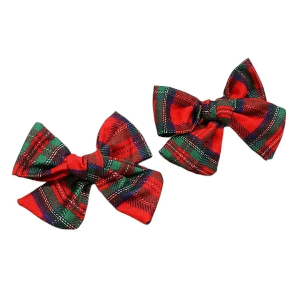 Christmas Plaid Hair Bows